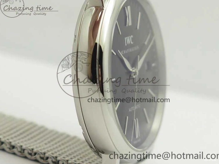 MIROTIME 0225 FastDry Portofino IW356501 SS V3 MK 1:1 Best Edition Black Dial On SS Mesh Bracelet MIYOTA 7195